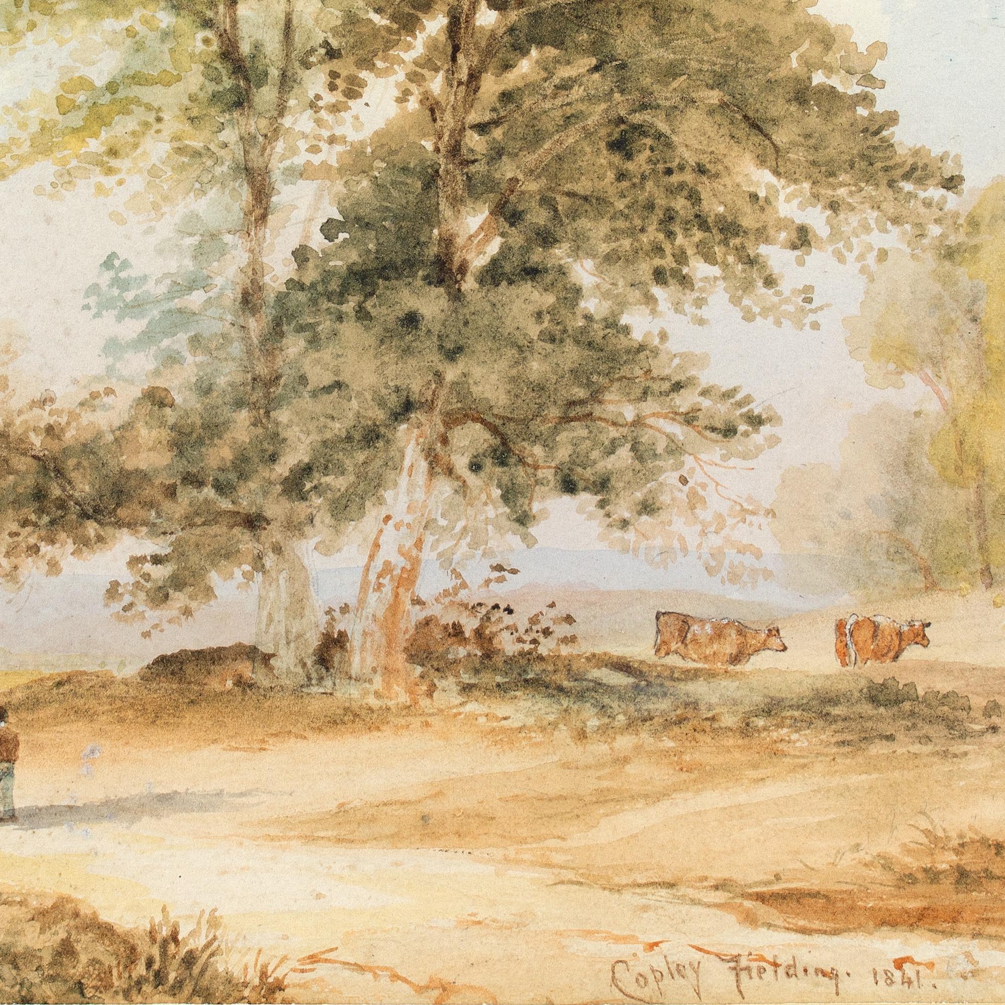 Anthony Vandyke Copley Fielding, Mutter und Kind in einer Landschaft mit Rindern 7