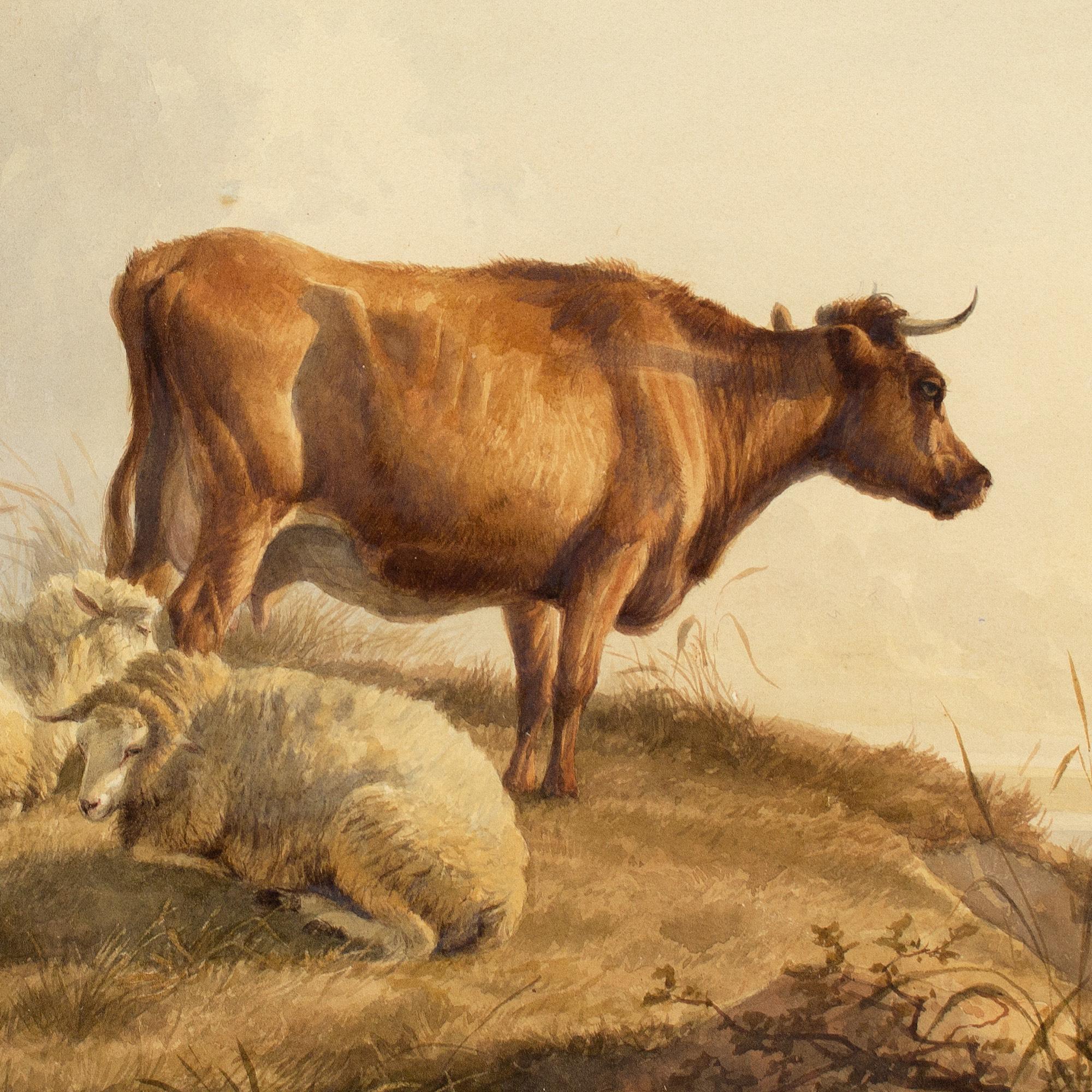 Thomas Sidney Cooper RA, Cow & Sheep In A Landscape 6