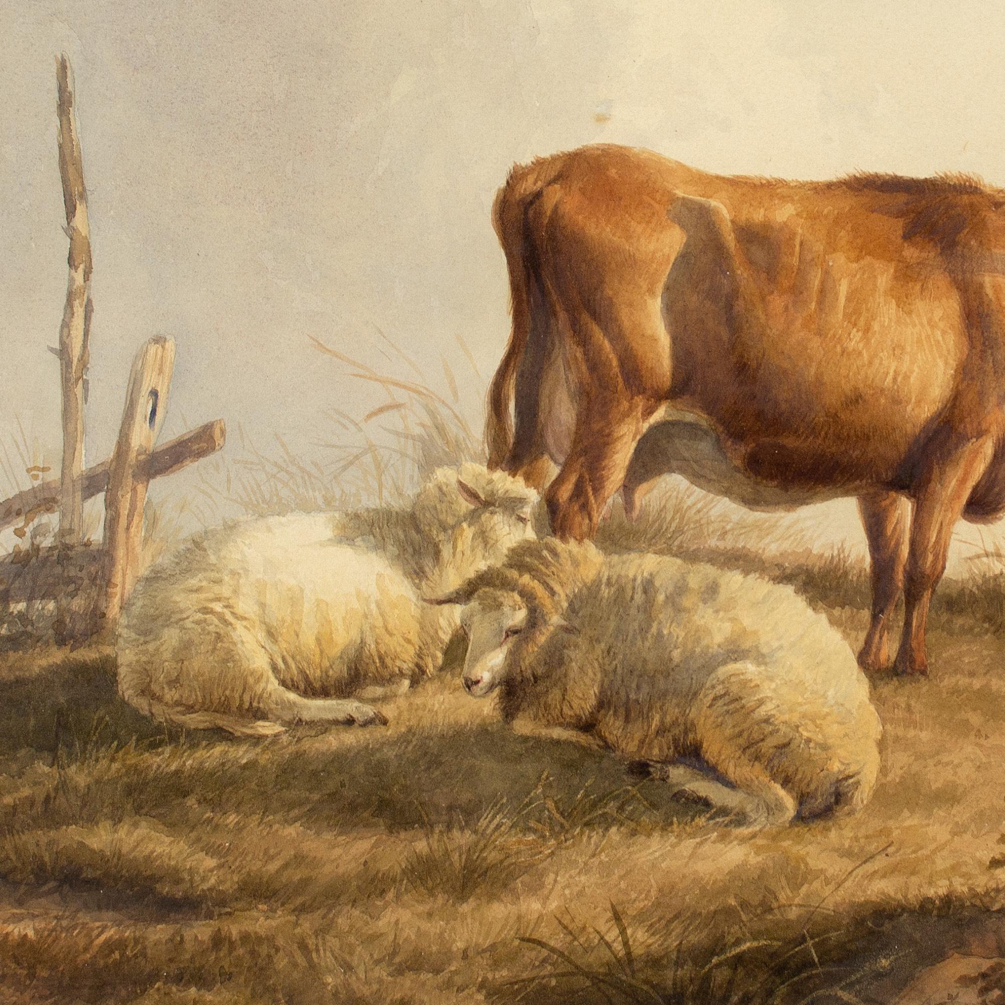 Thomas Sidney Cooper RA, Cow & Sheep In A Landscape 5