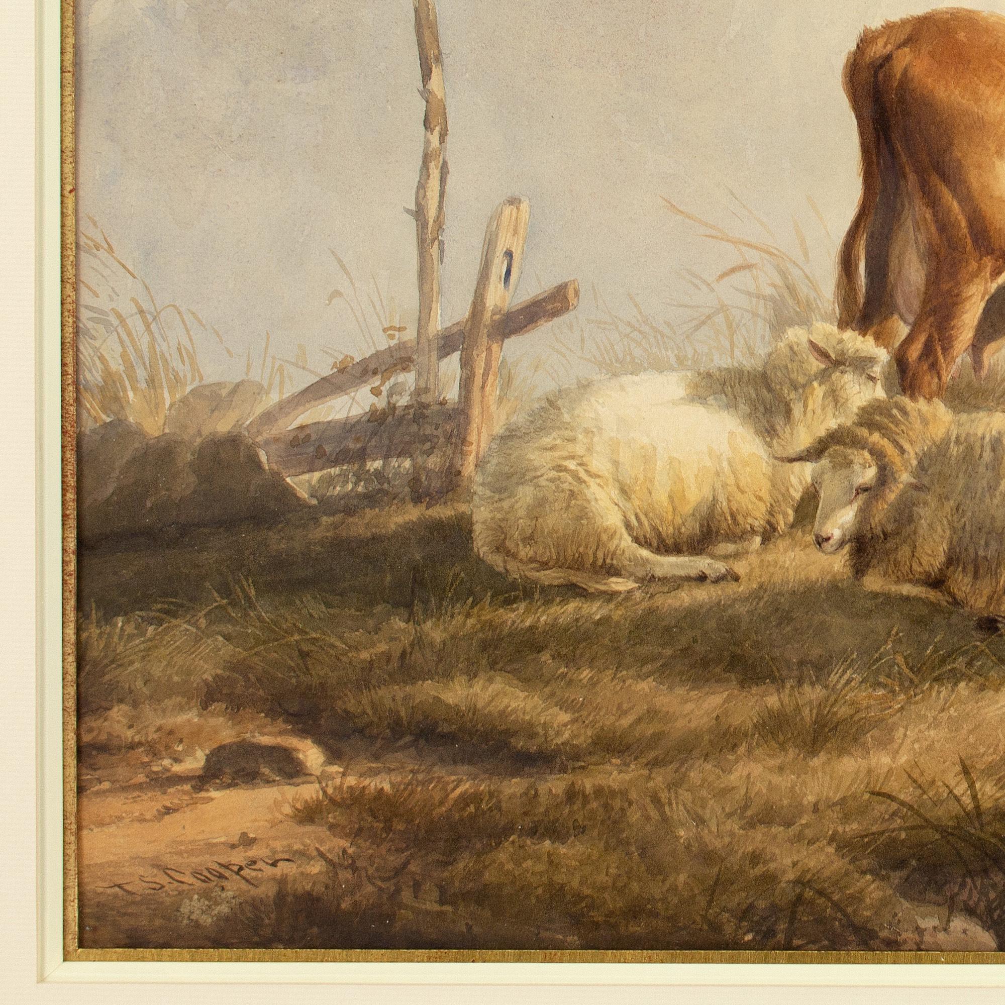 Thomas Sidney Cooper RA, Cow & Sheep In A Landscape 7