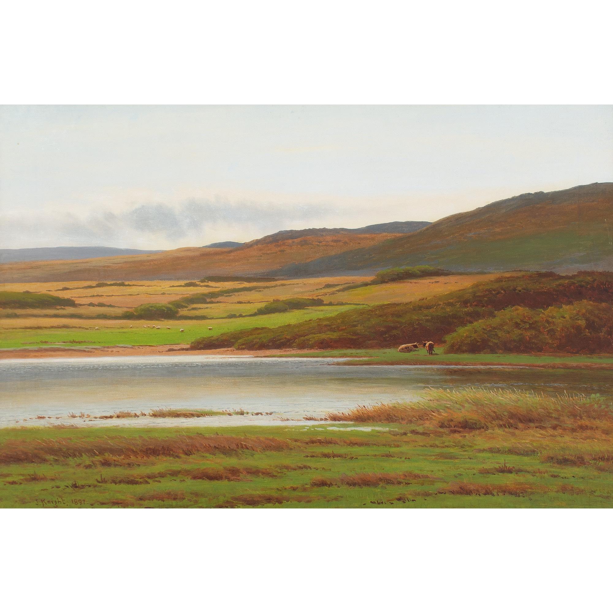 Joseph Knight, Moorlandschaftslandschaft mit Rindern 1