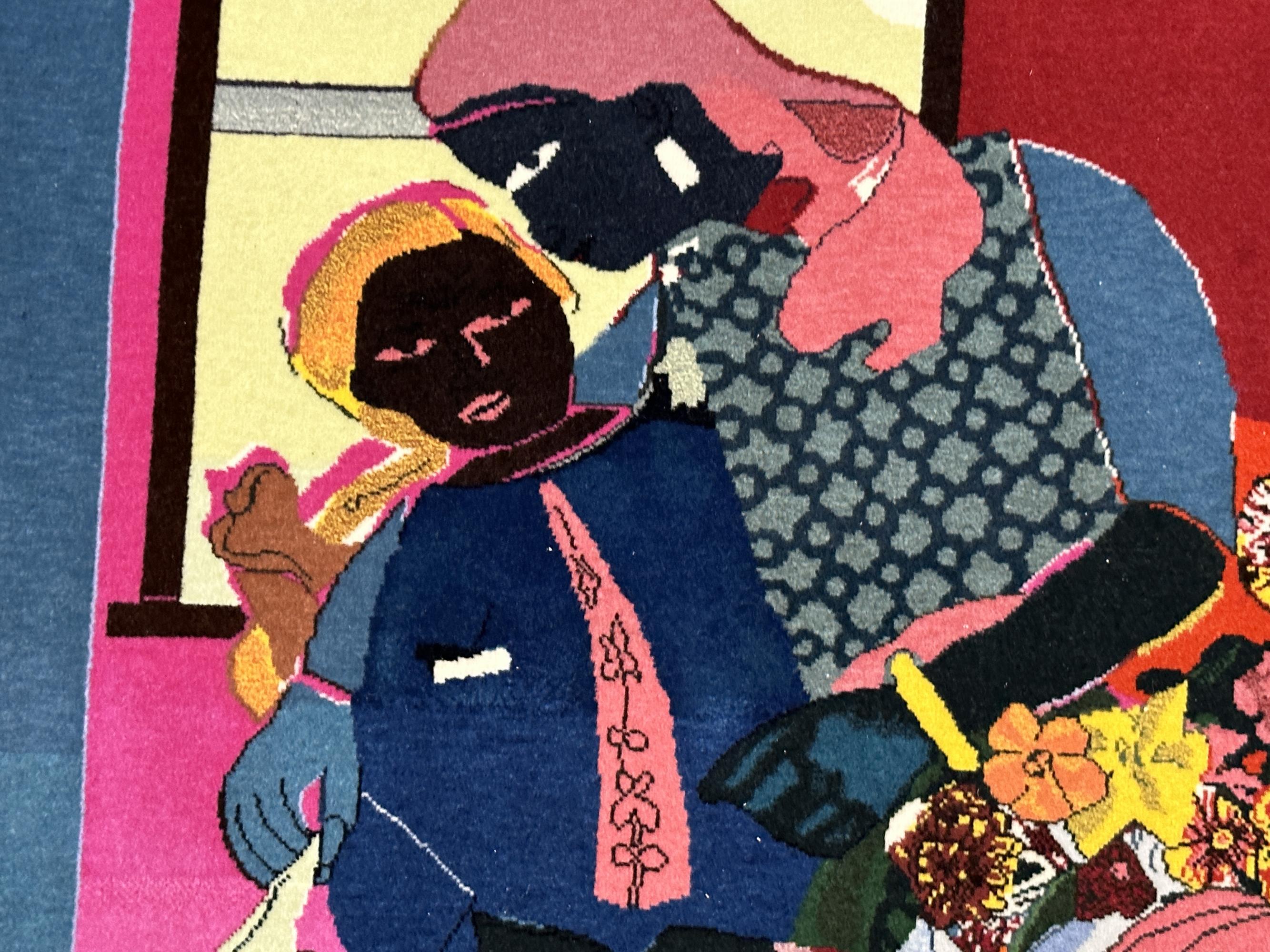 Romare Bearden
Mourning ~ Hand Woven Textile - 1980
Textile - Tapestry   49'' x 35'' in
Hand-made Wool Tapestry made in Tabriz style.