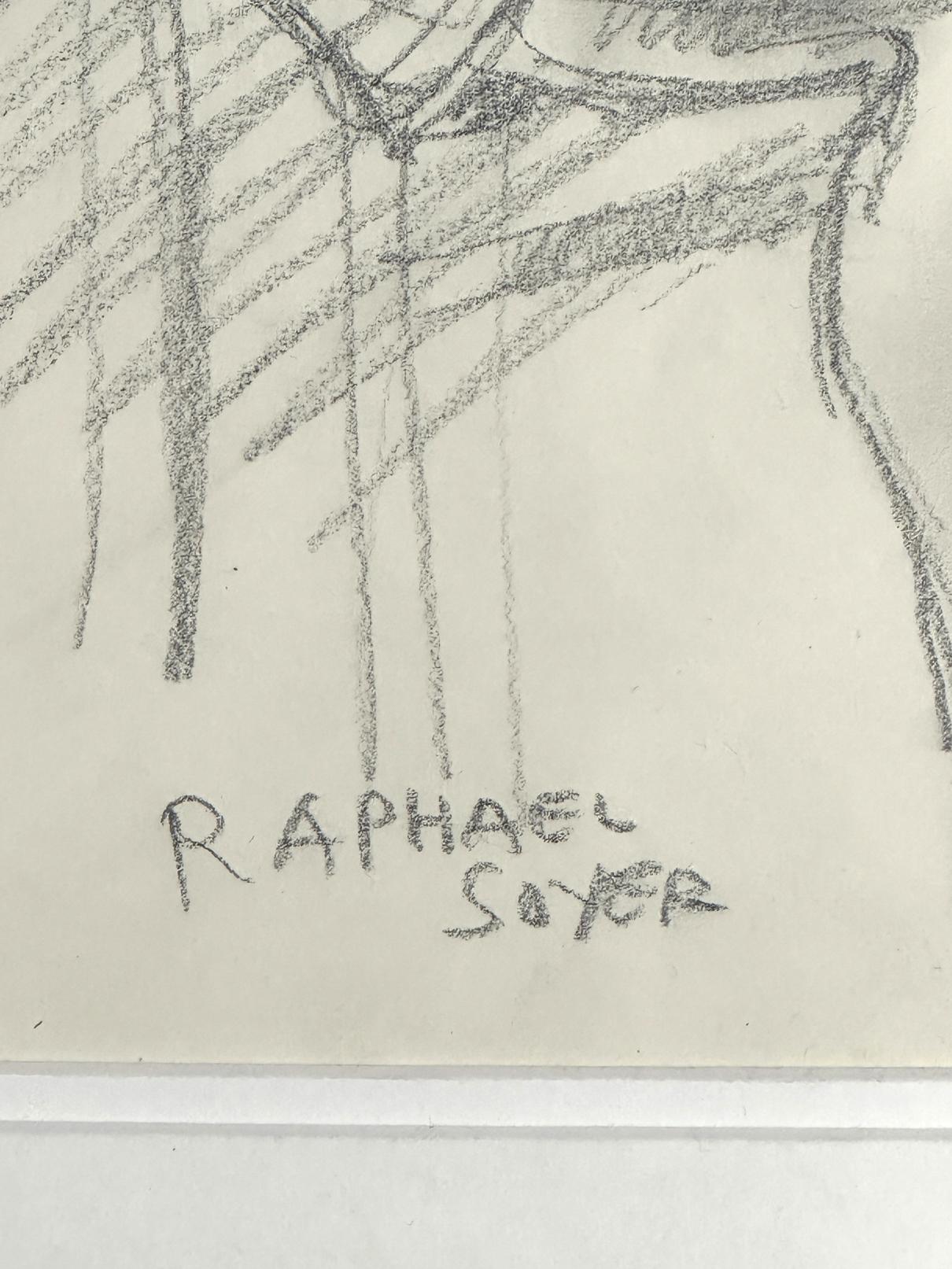 Mujer Dibujo a lápiz grafito 1979 Firmado Único - Art realista estadounidense de Raphael Soyer