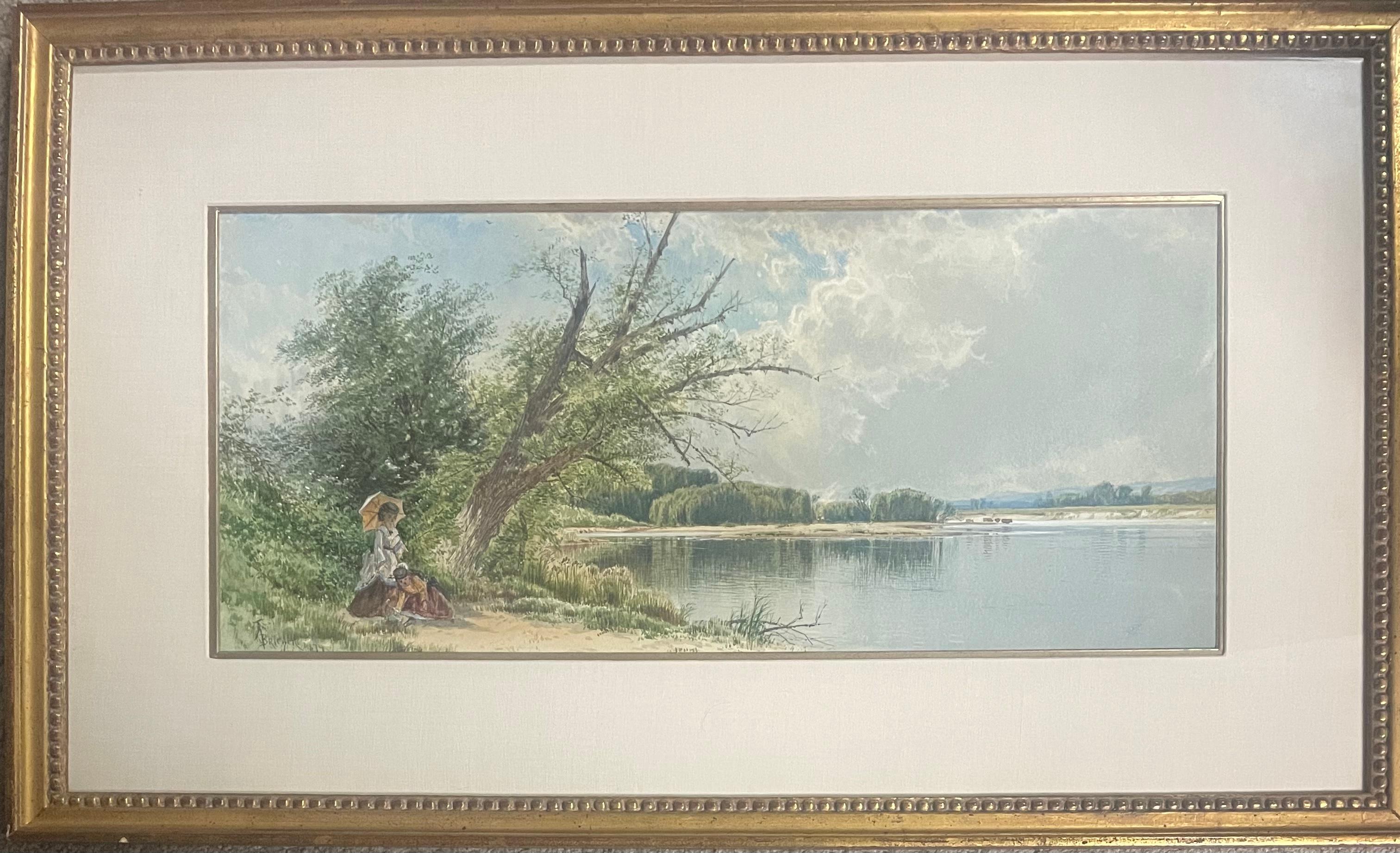 "La passeggiata pomeridiana presso lo stagno" - Art di Alfred Thompson Bricher