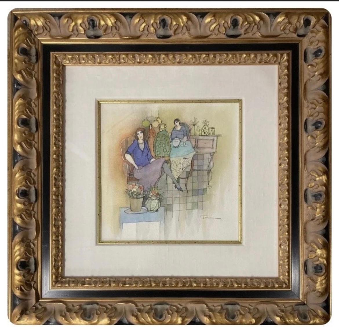 “waiting in the lobby” - Art by Itzchak Tarkay