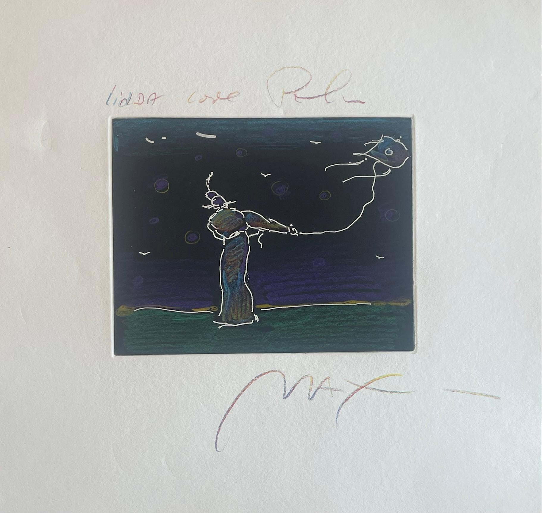 This is an Peter max original kite drawing from 1997 personalized.. In good condition measures 15x13 . Unframed 