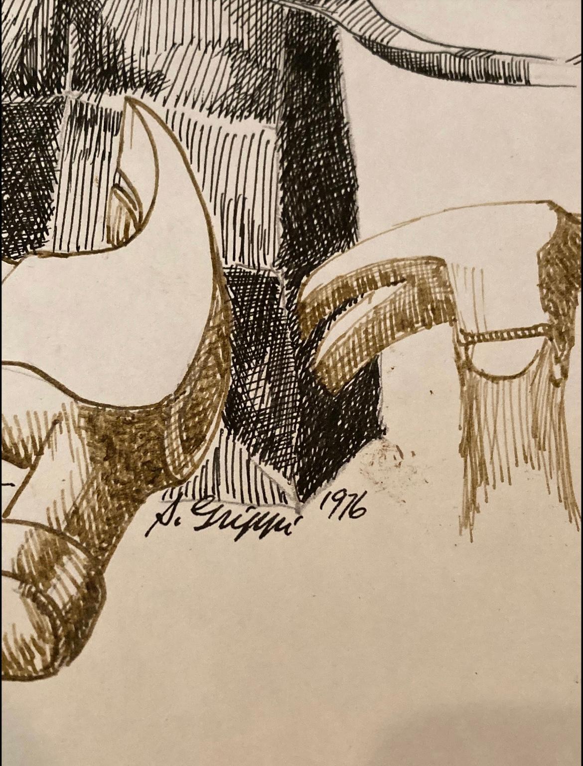 Salvatore Grippi original drawing from 1976. Also have another one for sale as well. Unframed measures 24x18