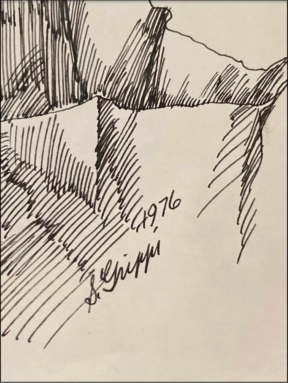 Dies ist eine Originalzeichnung von Salvatore Grippi aus dem Jahr 1976. Ungerahmt misst 24x18