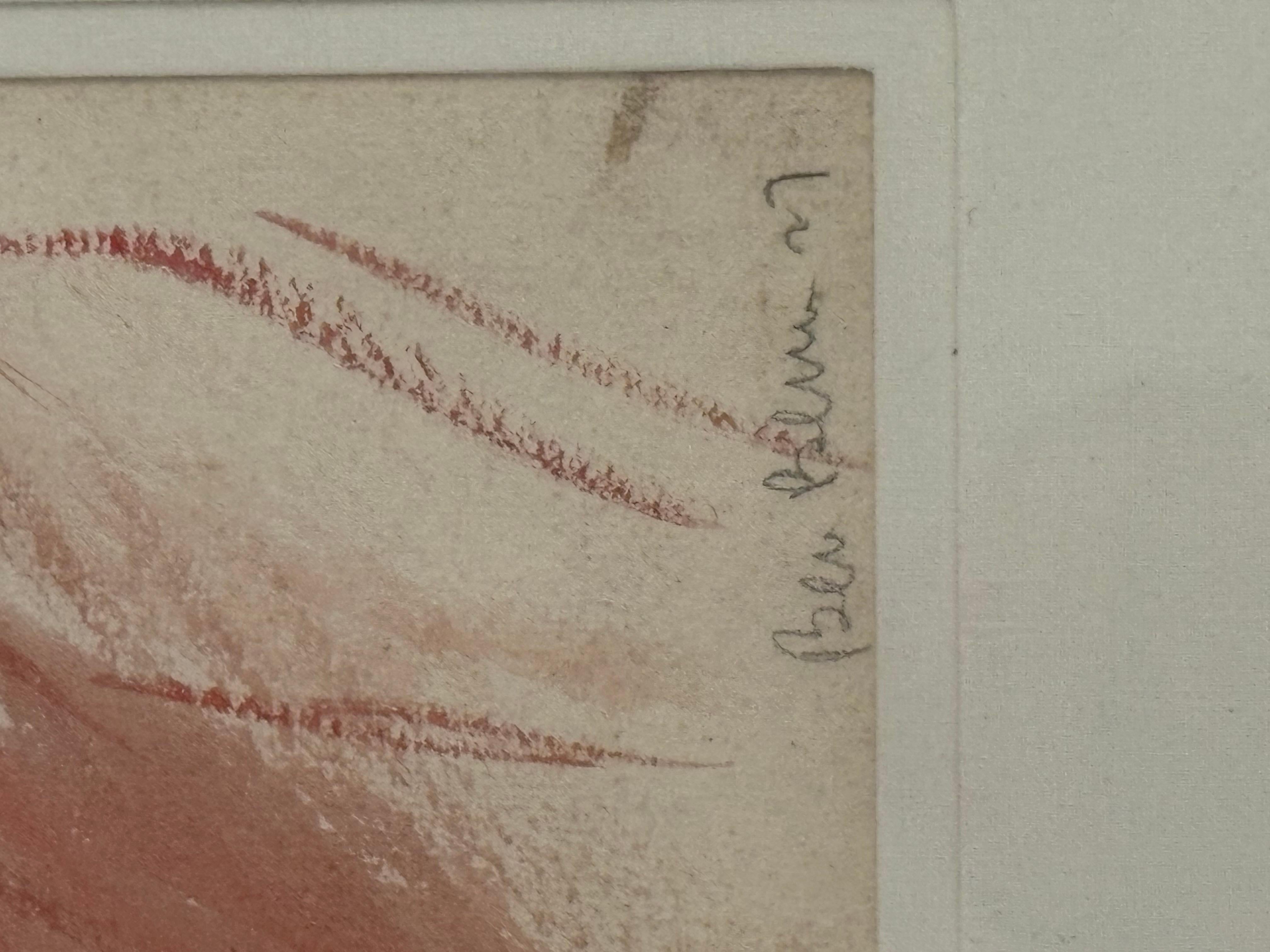 Ben Benn (1884-1983) Ritratto ad acquerello di una donna con occhi bassi, capelli castani, che indossa un abito rosso e grigio.
Presentato con una cornice grigia a più livelli,
Firmato a matita in basso a destra e datato.
Condit: Leggera usura agli