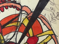 “Folk, Outsider Art Painting double sided”