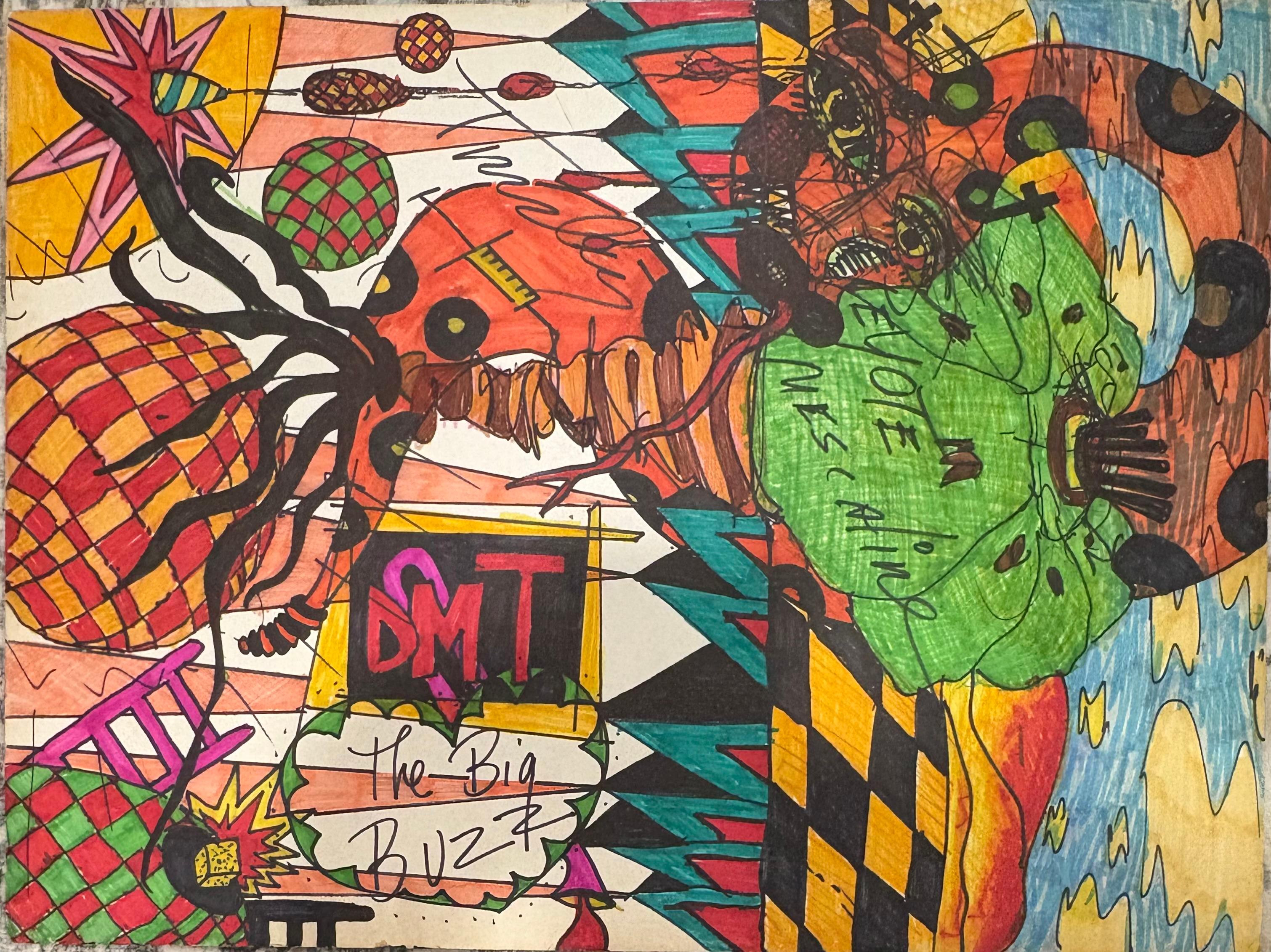 “Folk, Outsider Art Painting double sided” For Sale 2