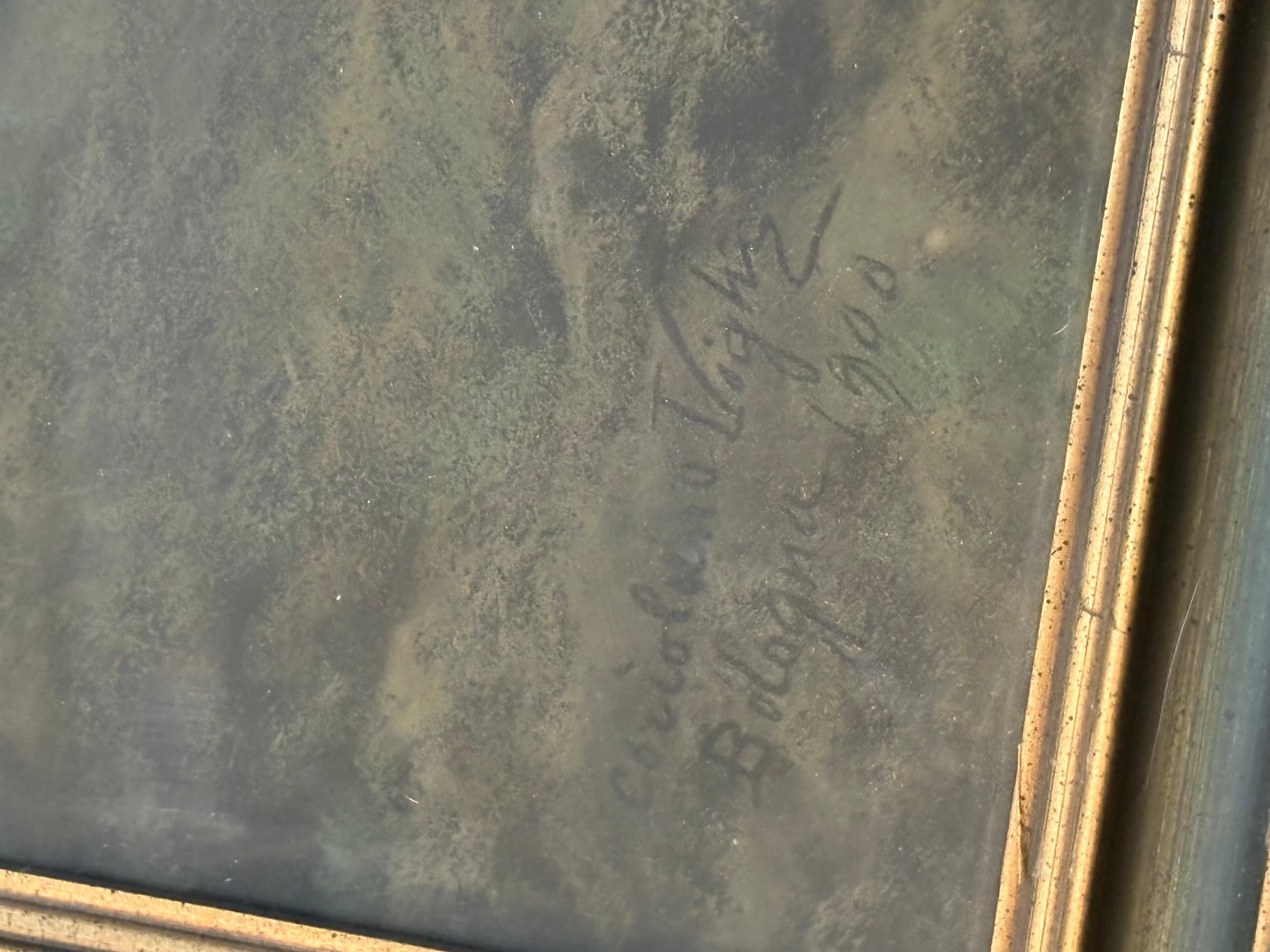Questo è un pastello su carta di Coriolano Vighi. Ci sono alcuni problemi di condizione, alcune macchie sul lato destro della carta, uno strappo sull'angolo superiore destro,. È comunque un bellissimo quadro. Misure 37x25