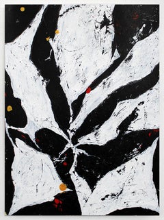 Monstera 8 - Black and White Abstract Painting by Eva Sozap