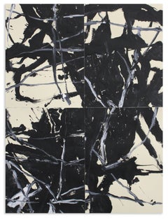 Black and White Abstract Painting by Eva Sozap