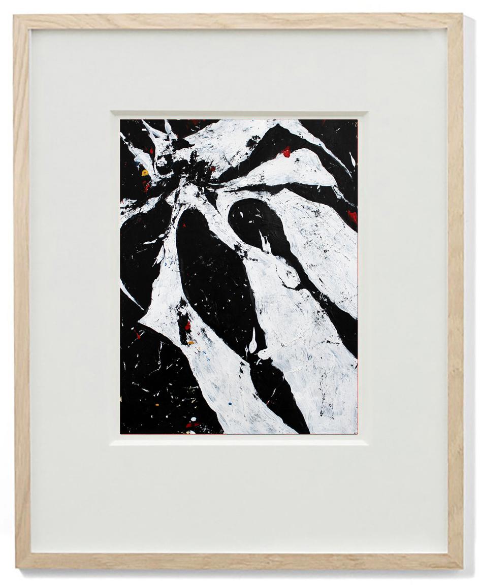 Monstera 5 - Black and White Abstract Painting by Eva Sozap For Sale 1