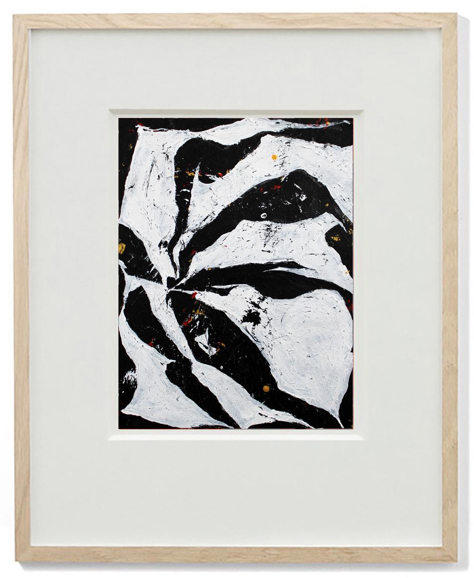 Monstera 6 - Black and White Abstract Painting by Eva Sozap For Sale 1