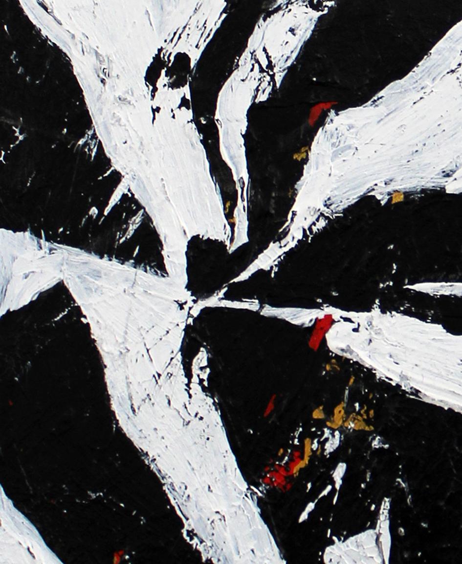 Monstera 6 - Black and White Abstract Painting by Eva Sozap For Sale 3