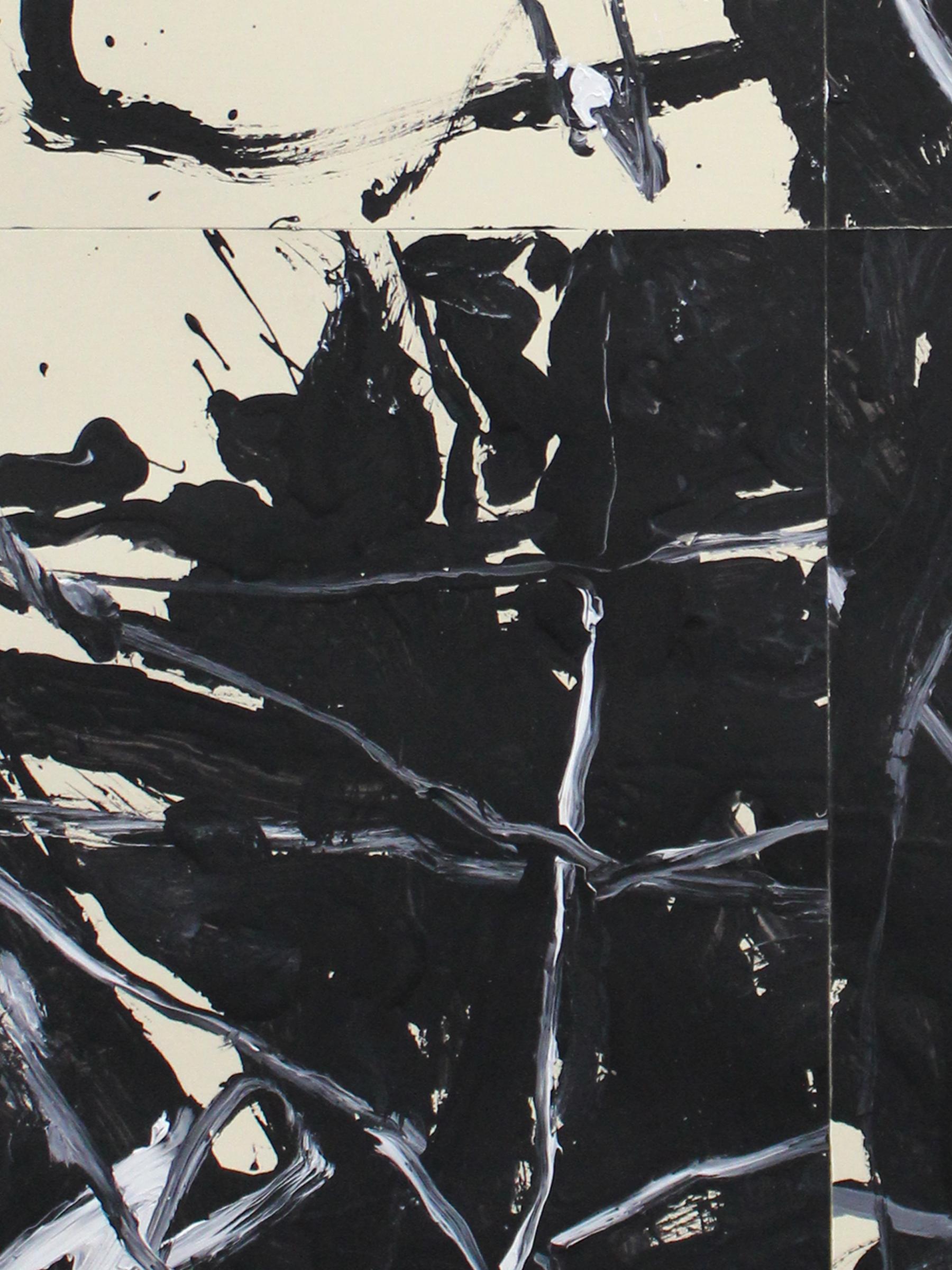 Black and White Abstract Painting by Eva Sozap For Sale 2