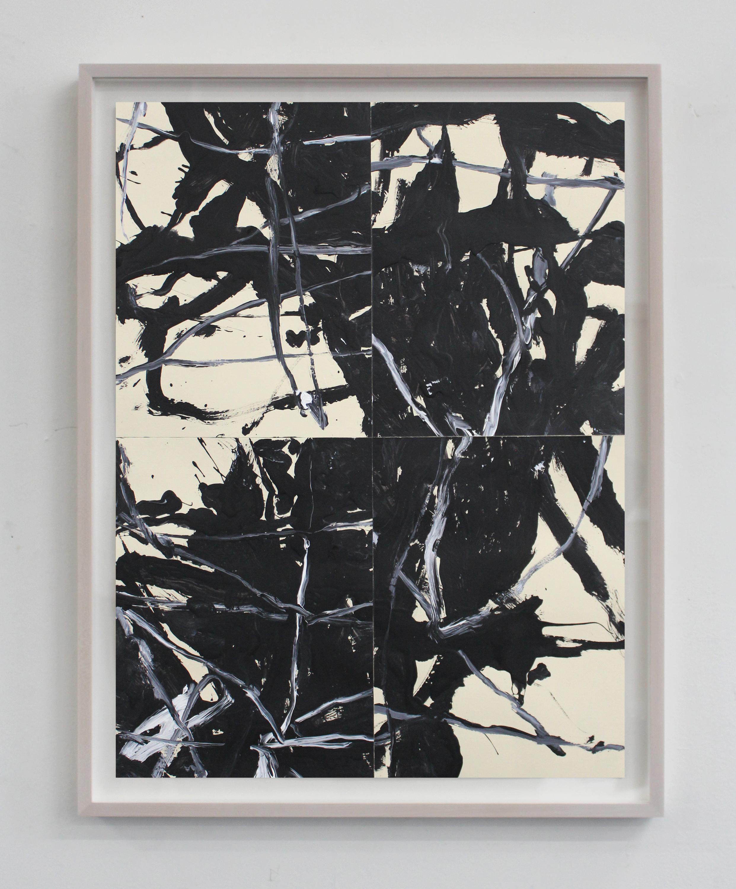 Black and White Abstract Painting by Eva Sozap For Sale 1