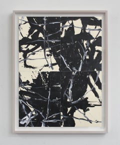 Black and White Abstract Painting by Eva Sozap