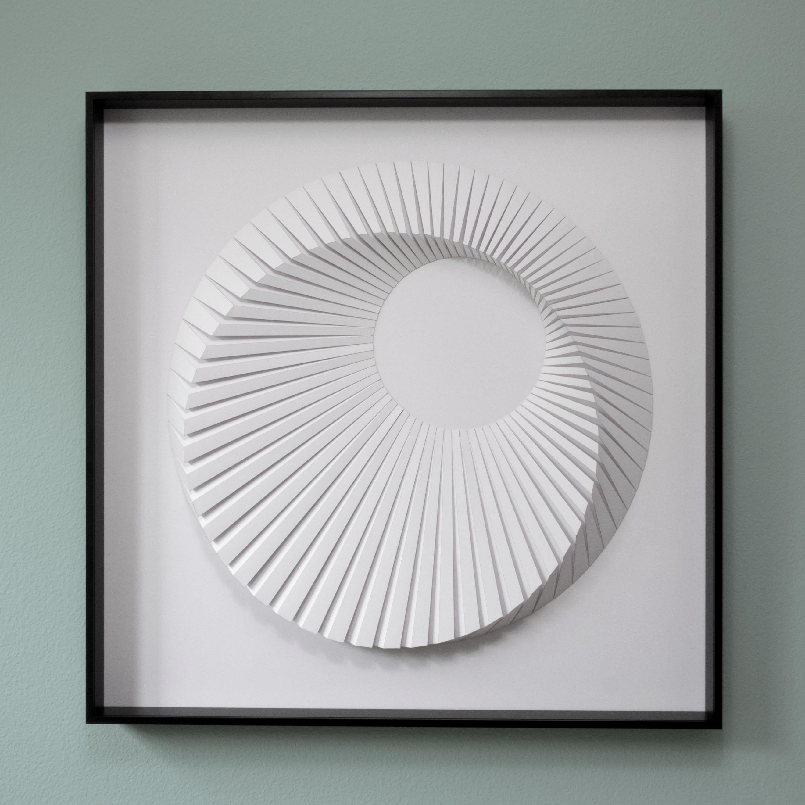Eclipse C White - Abstract Geometric Sculpture by Yossi Ben Abu