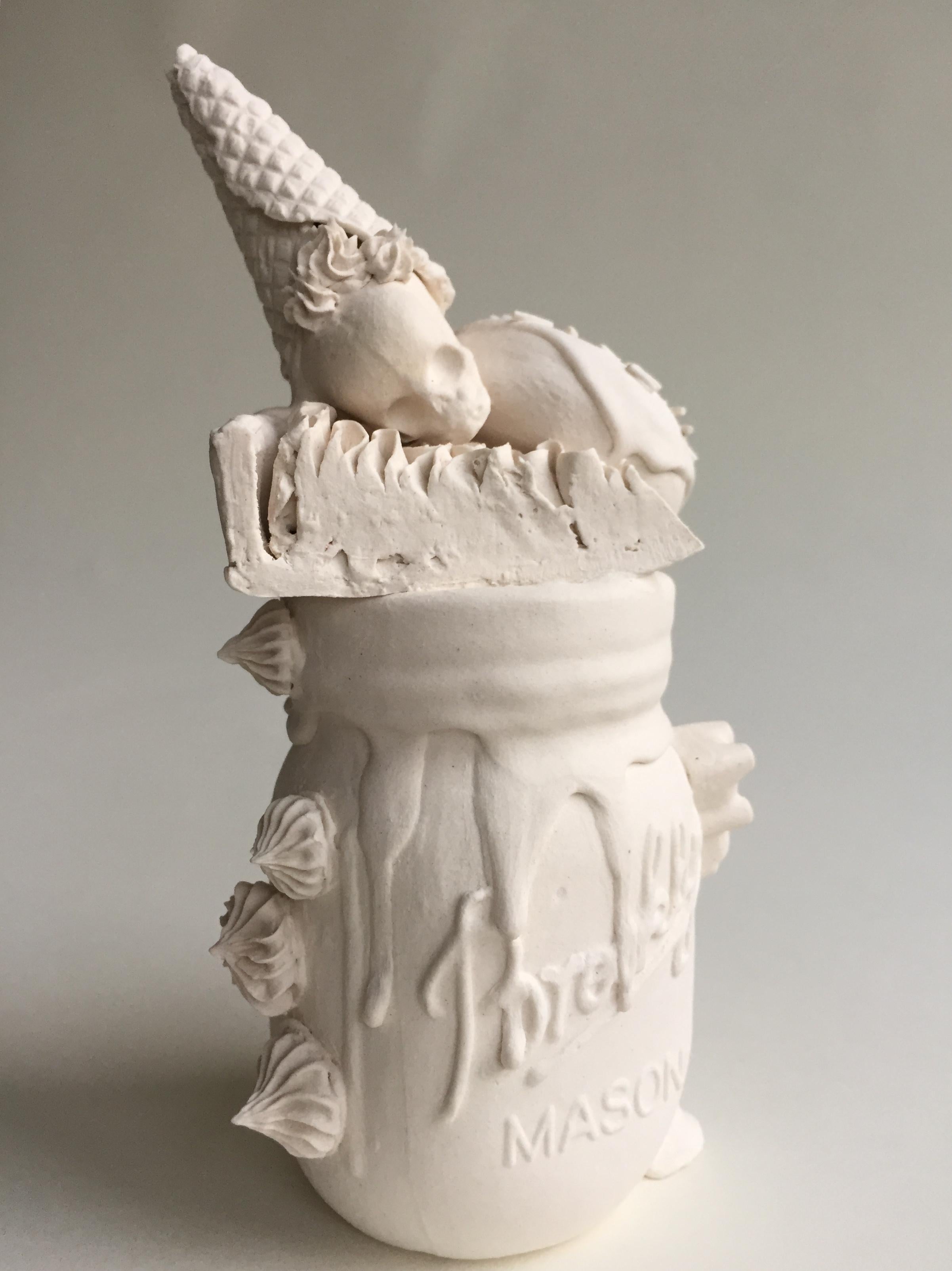 Jacqueline Tse Figurative Sculpture - Ice cream float jar V