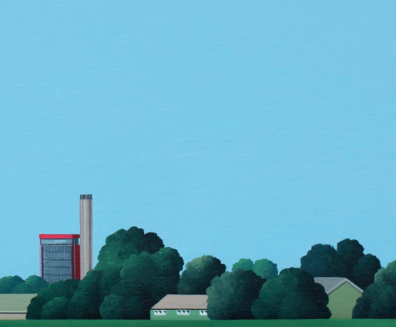 Cette magnifique peinture de paysage de Jeroen Allart fait partie de la peinture de paysage minimaliste qu'il a réalisée dans son pays, les Pays-Bas.
La ferme IA se dresse devant vous à l'horizon. Un moulin à vent tranche majestueusement le ciel