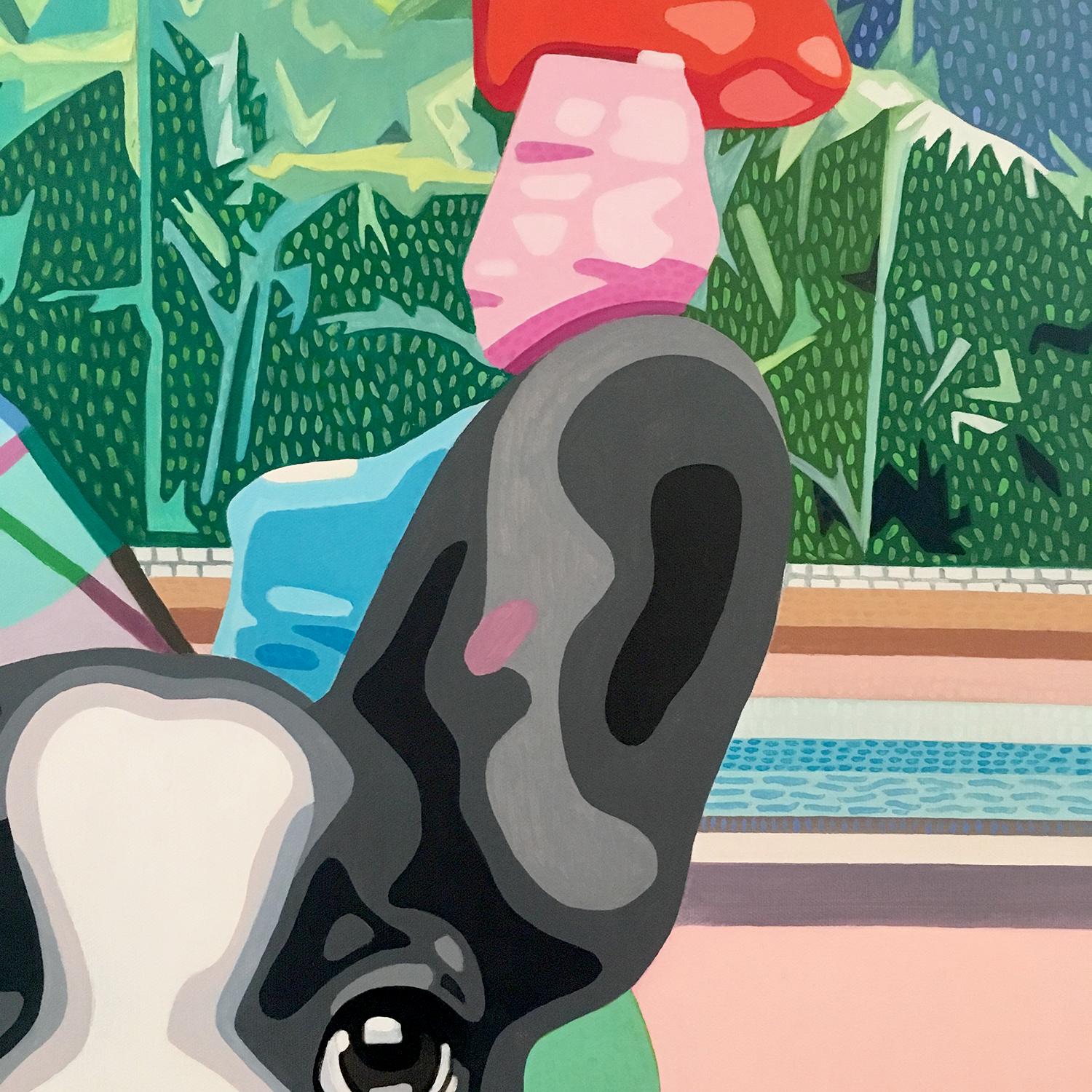 Art Collector 4 - figurative animal painting - Contemporary Painting by Christina Holdgaard