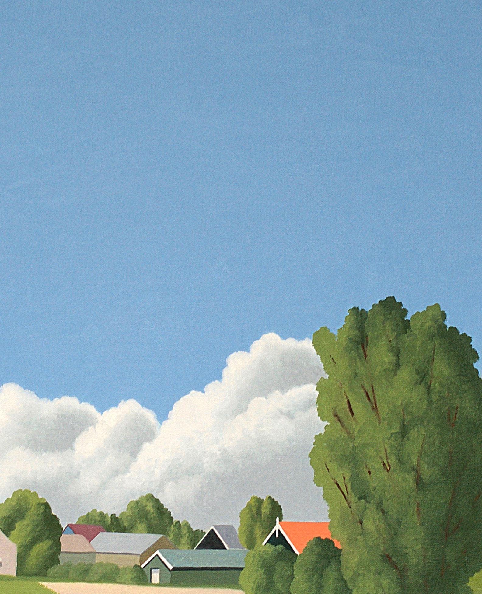 Lekdijk - figurative landscape painting - Contemporary Painting by Jeroen Allart