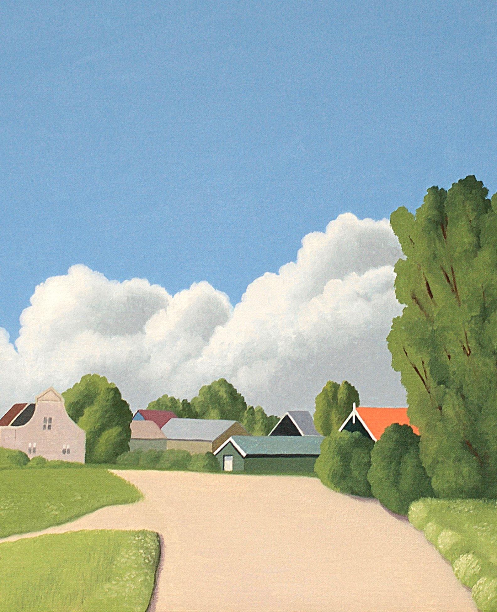 Lekdijk - figurative landscape painting 1