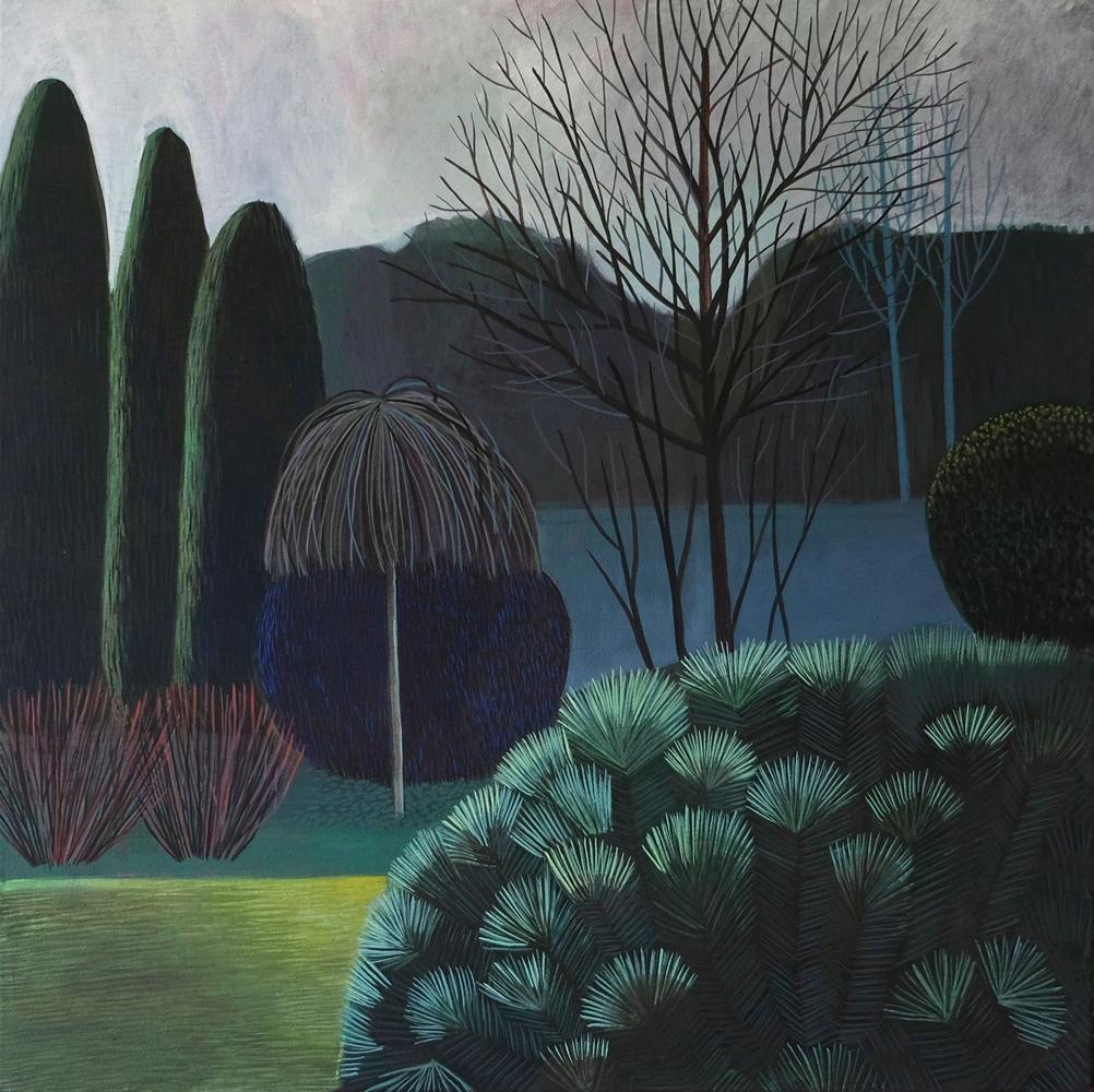 Pandemic 12 - landscape painting, minimalist painting - Painting by Olga Szczechowska