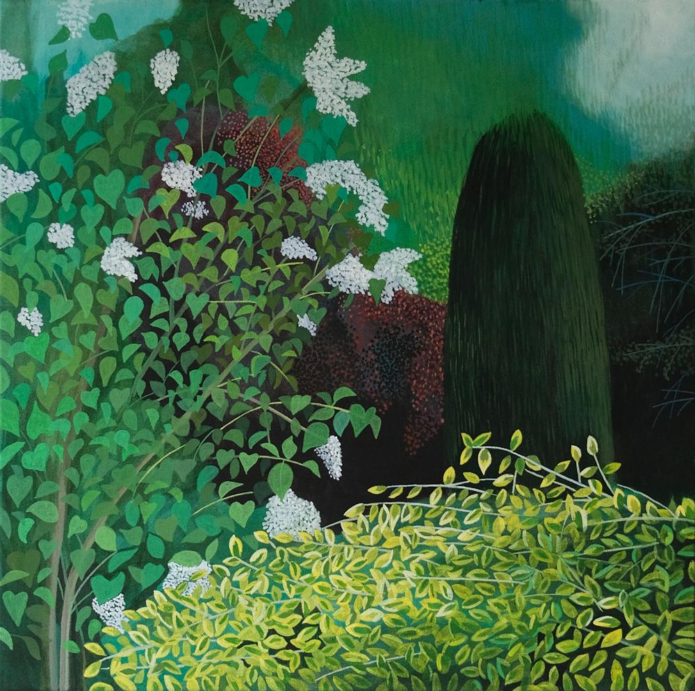 Olga Szczechowska Landscape Painting - Pandemic 16 - landscape painting, minimalist painting