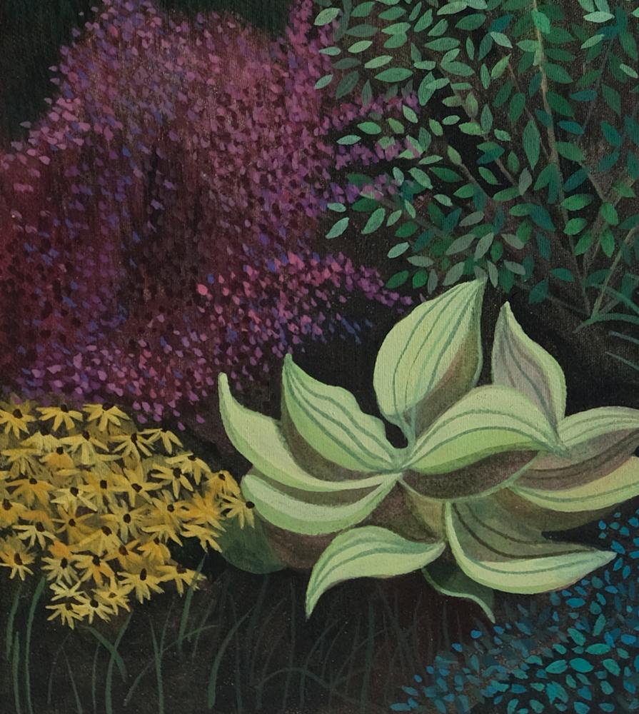 Pandemie 6 – Landschaftsgemälde, minimalistische Malerei (Minimalistisch), Painting, von Olga Szczechowska
