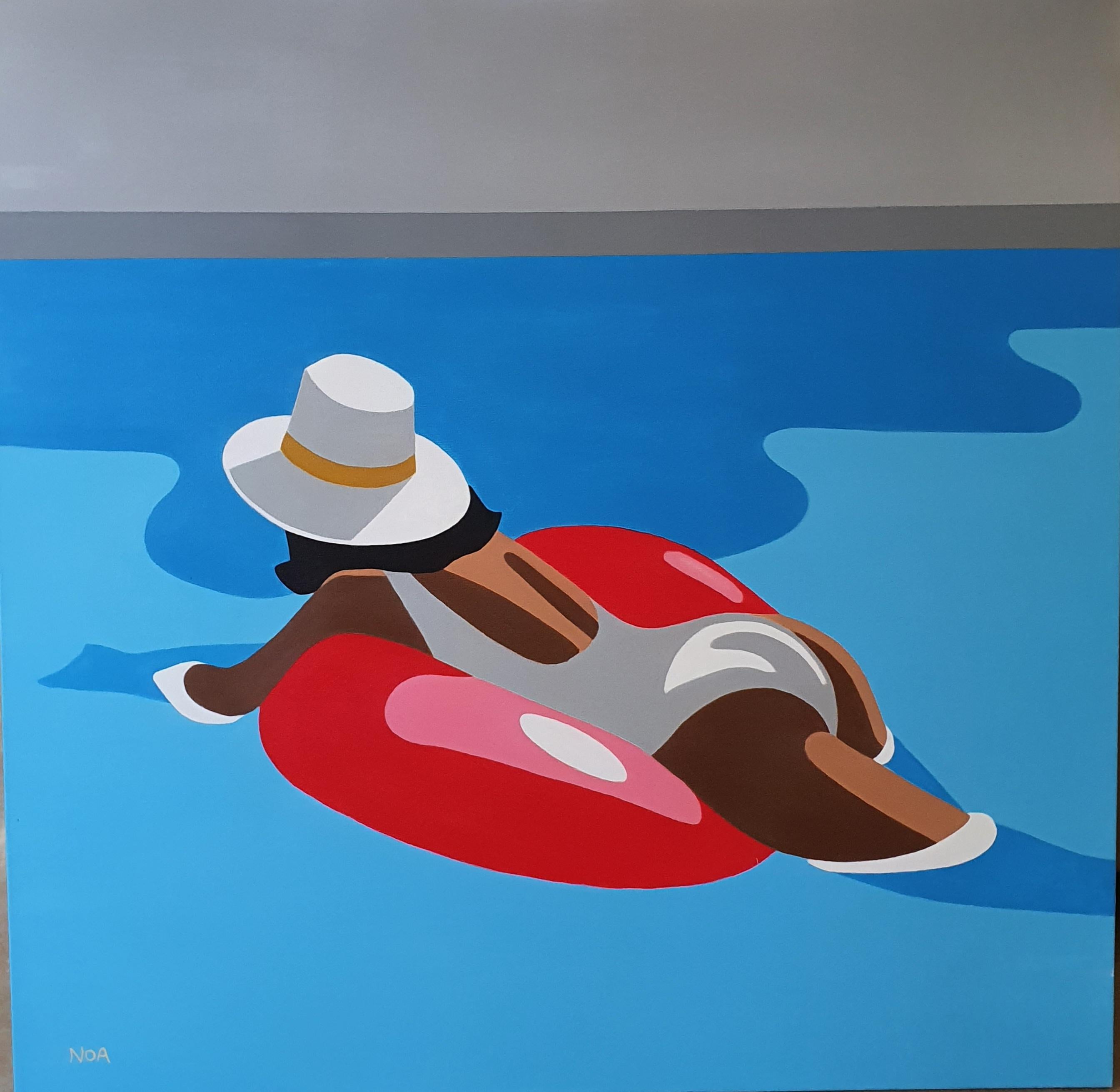 Noa Havatzelet Figurative Painting - Floating - contemporary minimalist painting