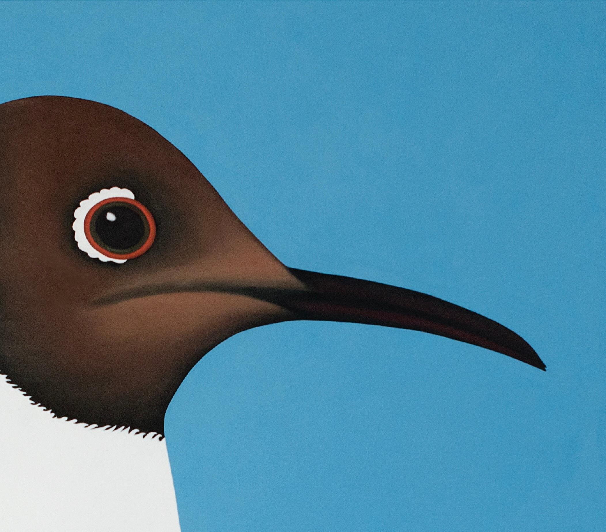 Black headed gull - figurative landscape painting - Contemporary Painting by Jeroen Allart