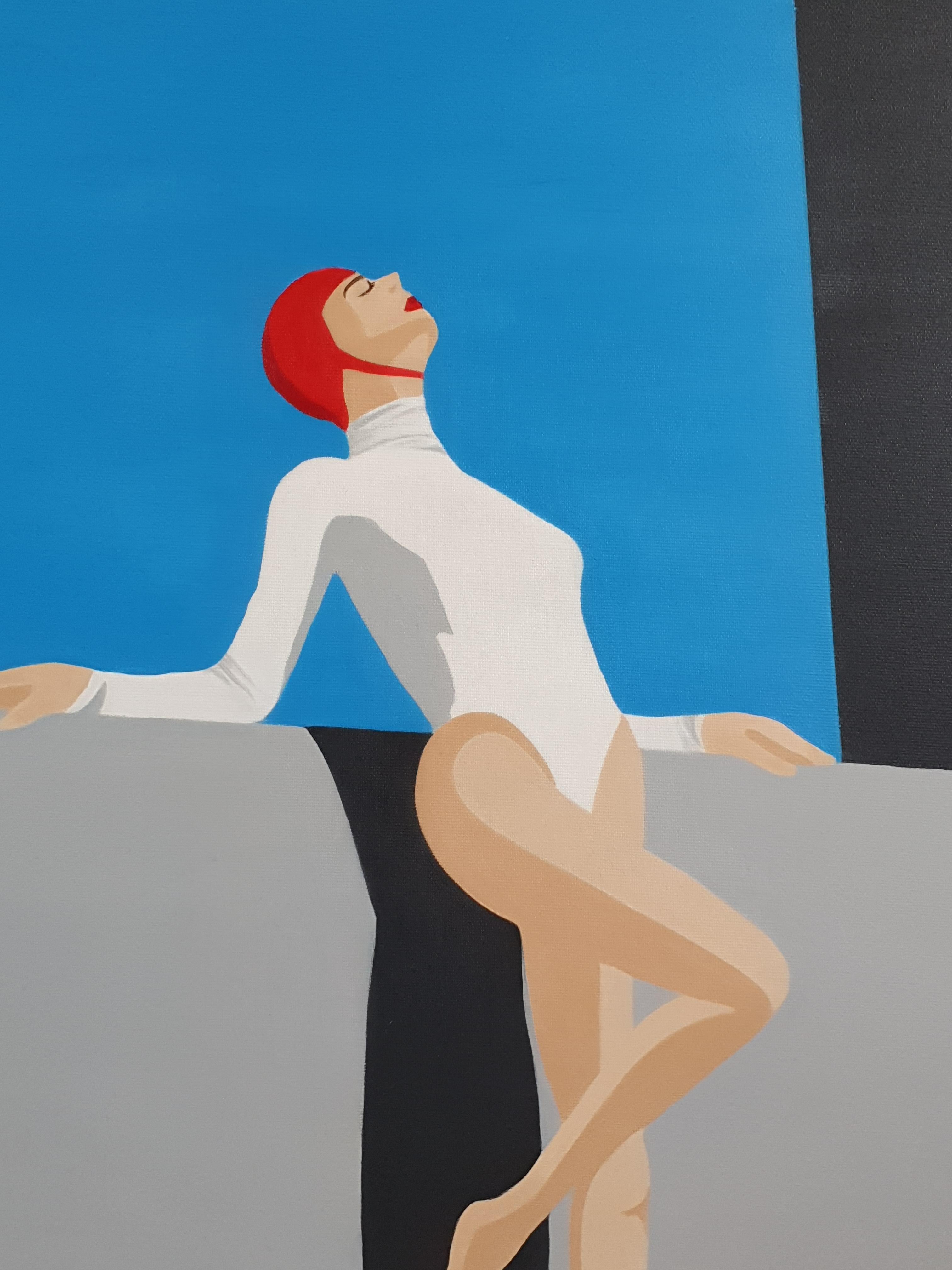 Blue sky - contemporary minimalist painting - Painting by Noa Havatzelet