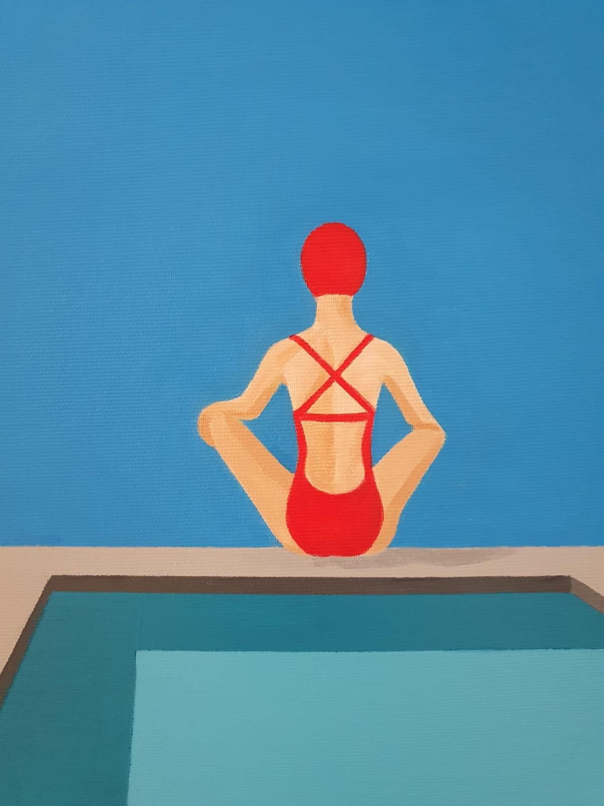 Meditation - contemporary minimalist painting - Contemporary Painting by Noa Havatzelet