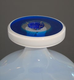 Blue and White Disc Topped Jug
