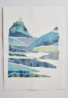 Mountain Abstract Monotype Print on Rives BFK Paper, 2010+