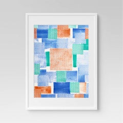 Squared Monotype Print on Rives BFK Paper, Abstract Style, 2010+