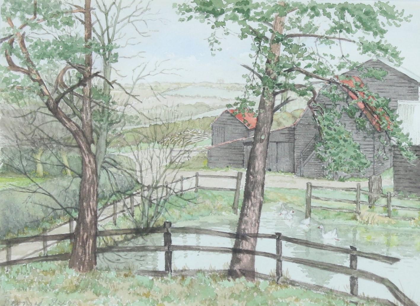 Pond Farm - Art by Bernard Sleigh, RBSA 
