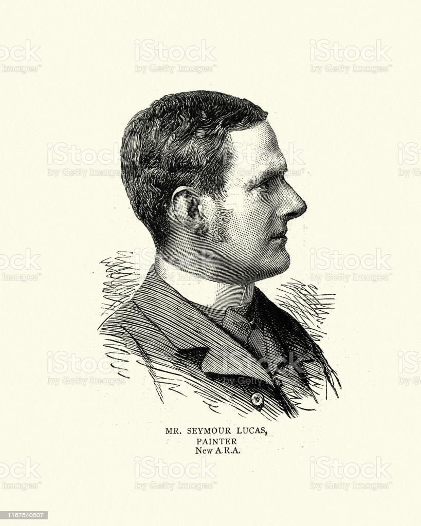 Portrait of John Seymour Lucas For Sale 3