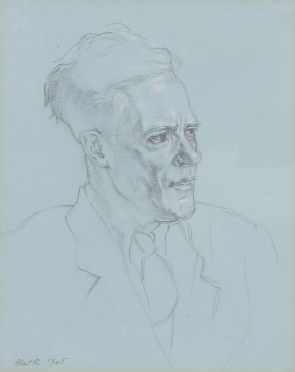 Proffesor Nevill Coghill - Black Portrait by Albert Rutherston