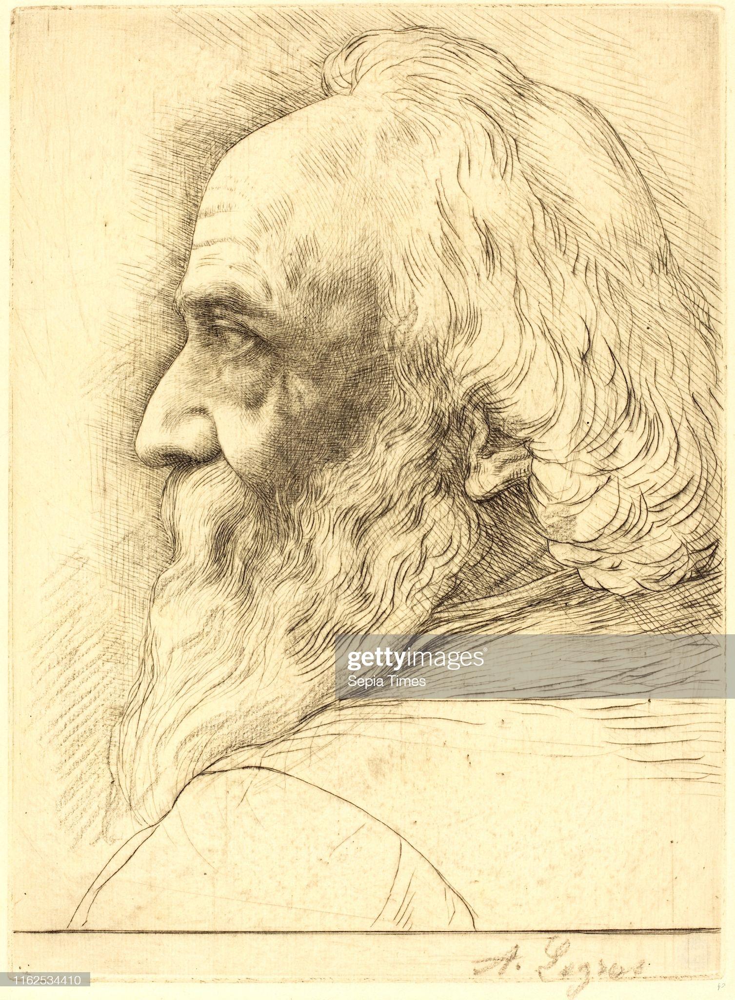 Alphonse Legros (1837-1911) war ein französischer Maler und Bildhauer, der von 1863 bis zu seinem Tod im Jahr 1911 in London lebte. Er war Lehrer für Radierung und Zeichnung und wurde Slade-Professor für Kunst am University College London. Davor