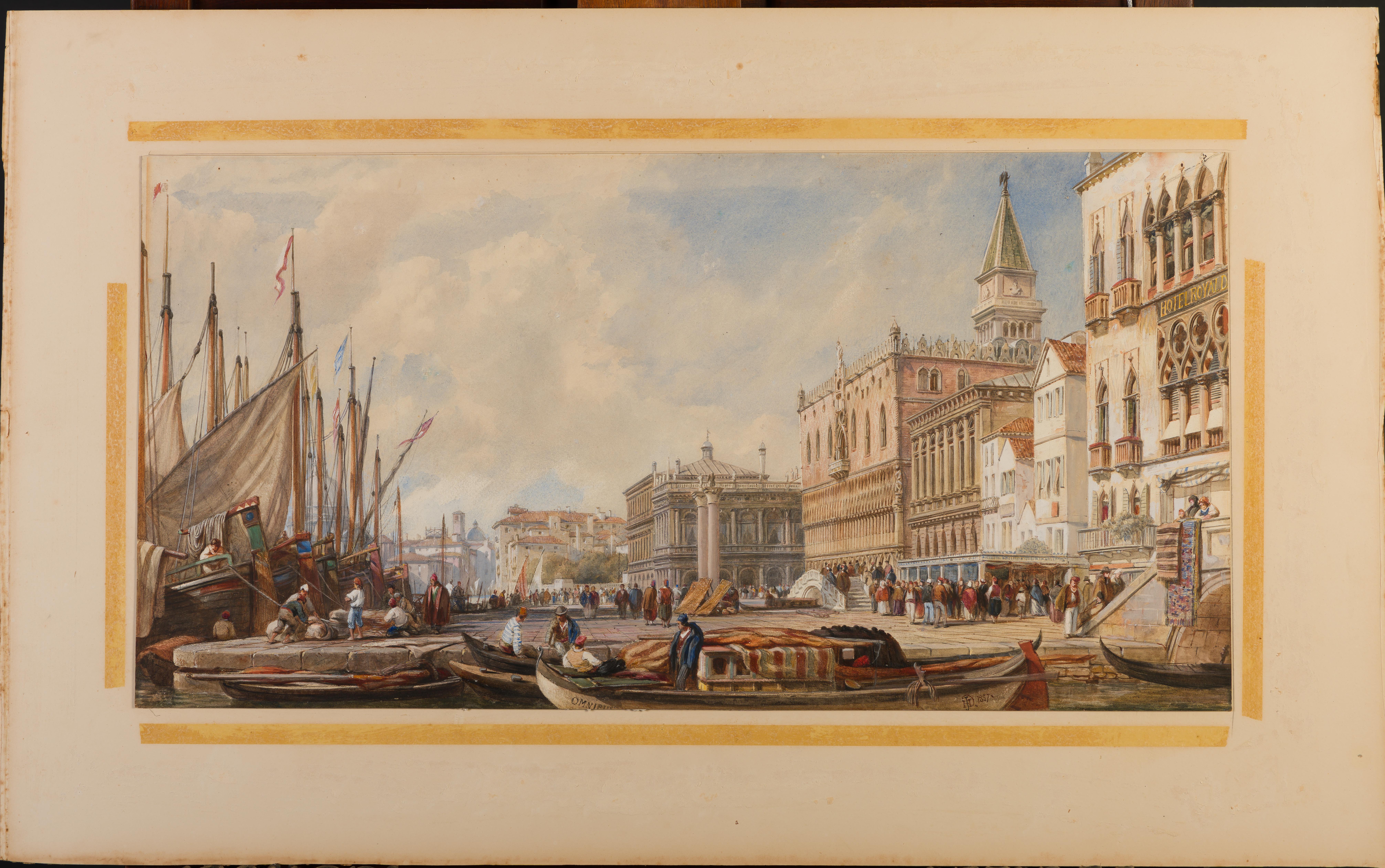 Venise  1857 - Beige Landscape Art par James Herve d'Egville