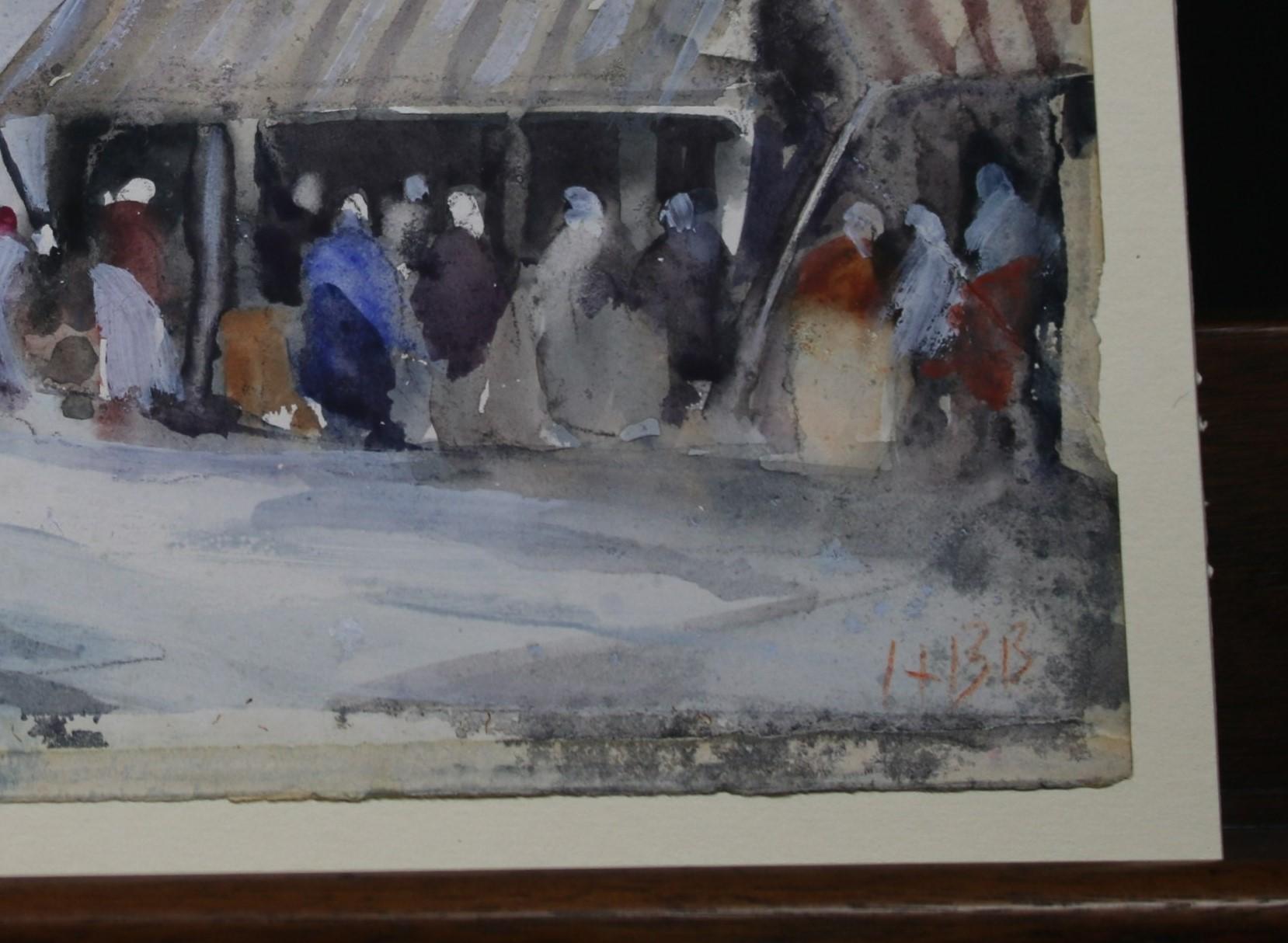 Mercado norteafricano - Landscape Art Gris de Hercules Brabazon Brabazon