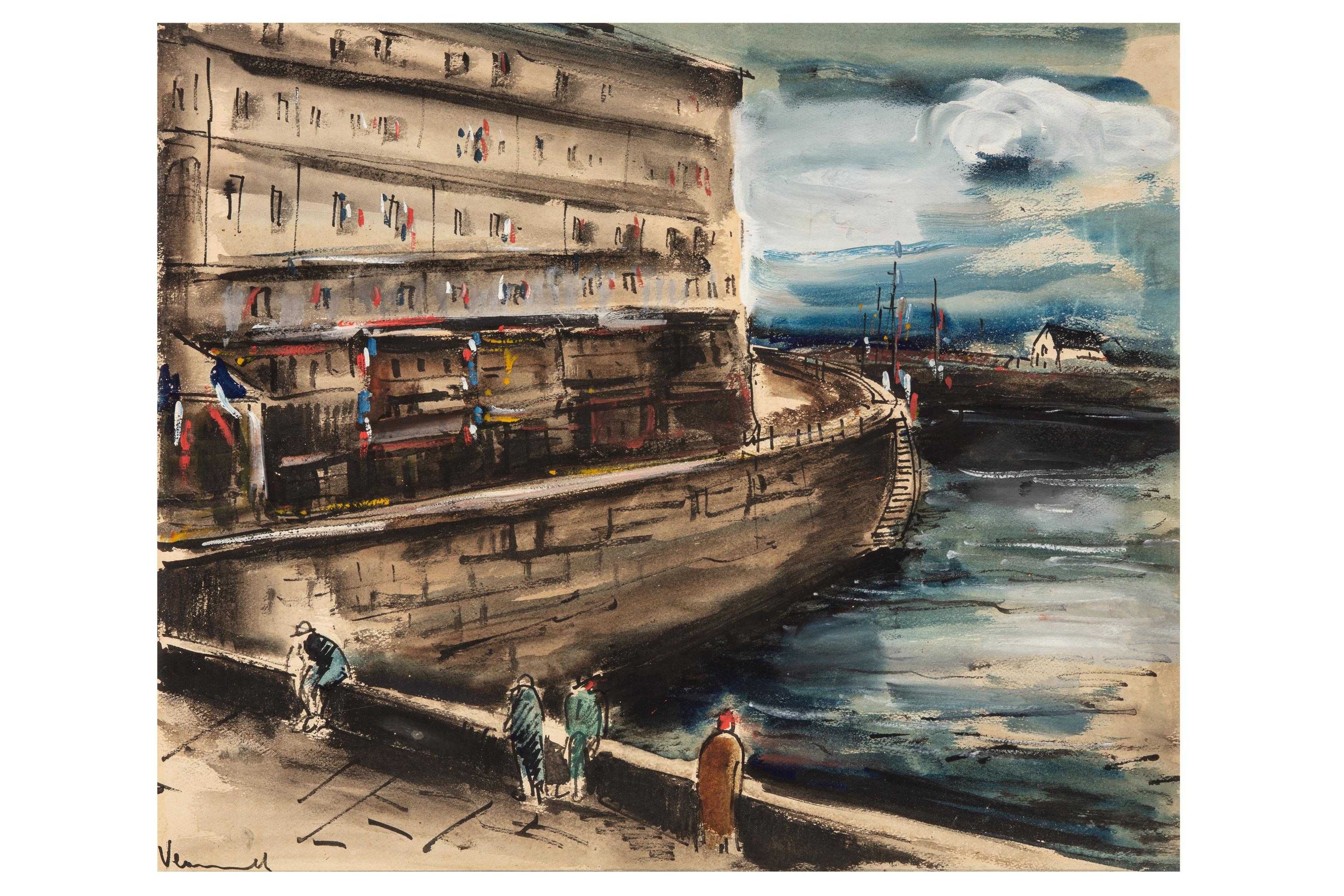 Unbekannt (Grau), Landscape Art, von Maurice de Vlaminck