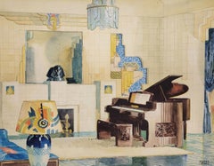 Mosaikfliesen 1930 von Andrew Loomis, American Home Magazine Illustration Art Deco