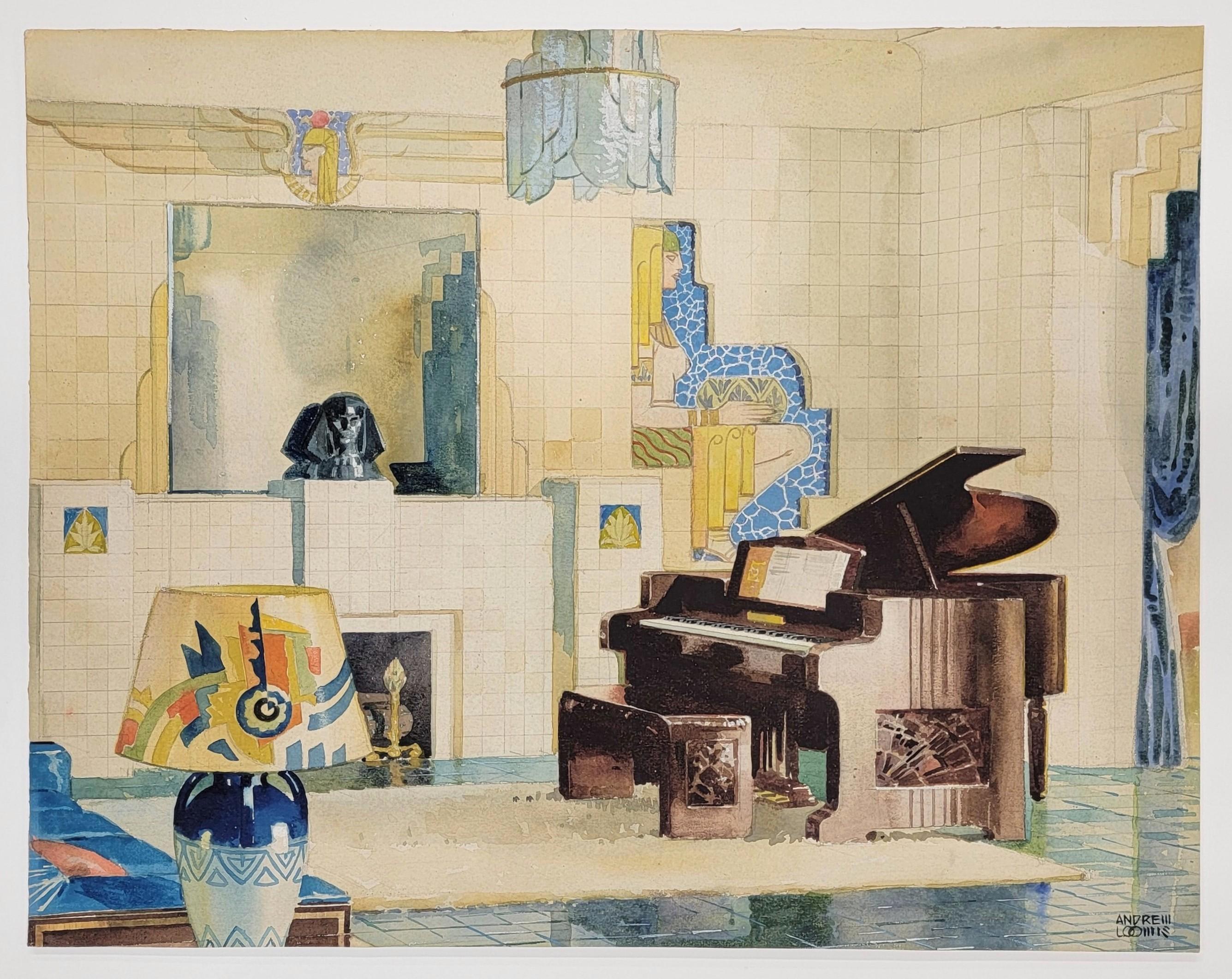 carreaux de mosaïque 1930 par Andrew Loomis, illustration du magazine American Home Art Déco en vente 3