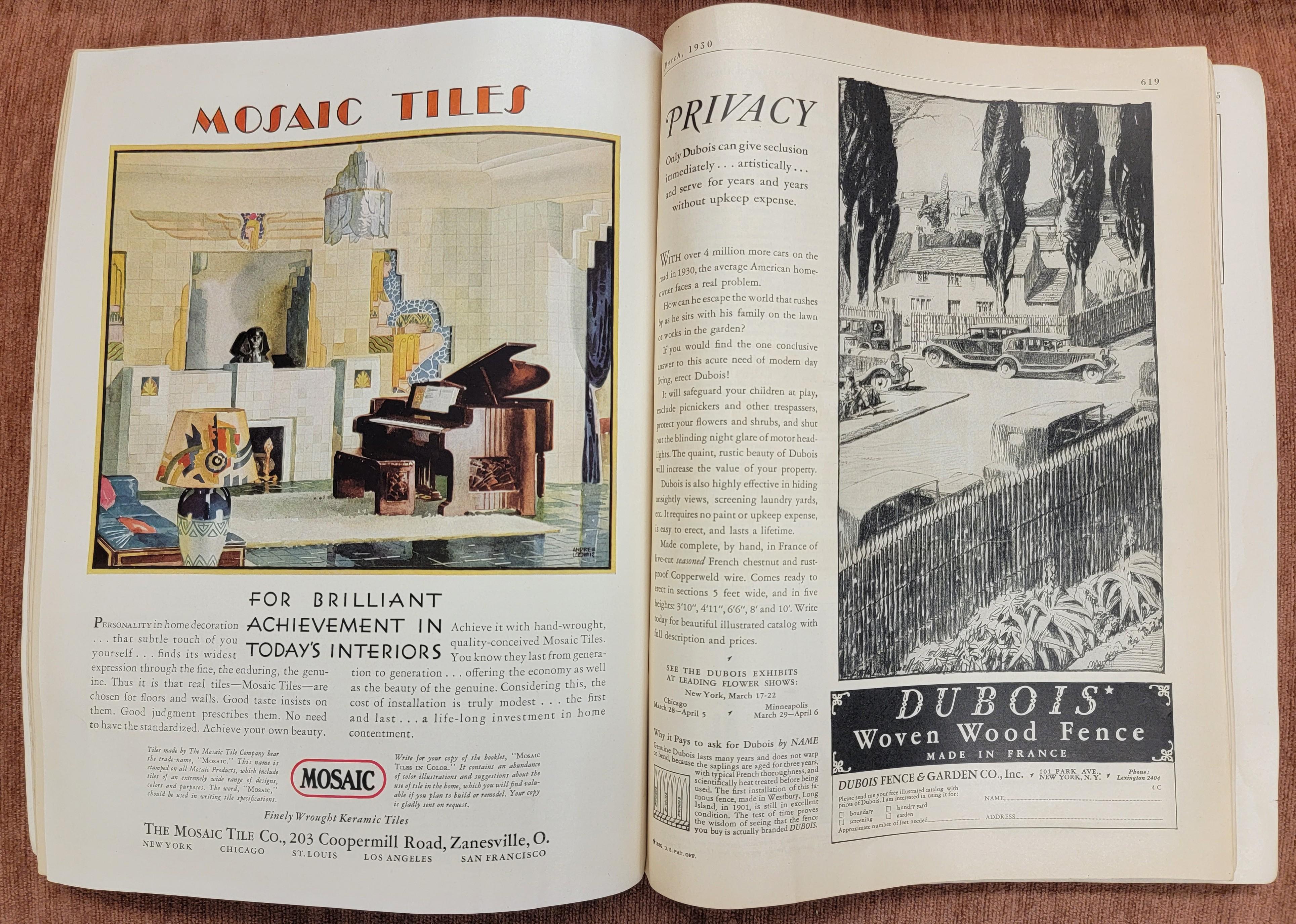 Mosaikfliesen 1930 von Andrew Loomis, American Home Magazine Illustration Art Deco im Angebot 7